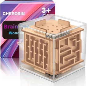 Puzzle Cube for Kids and Adults - 6-Sided Wooden Puzzle Game Fidget Toy for Anxiety Relief