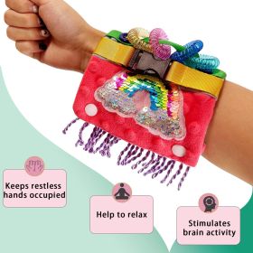 Fidget Blanket for Adult Dementia Products for Elderly Alzheimers Dementia Activities for Seniors Fidget Wrist Cuff Sensory Bracelet Toy for Seniors D