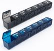 2-Pack Weekly Large Pill Organizer for Travel, 7 Day Pill Boxes and Organizer, Big Compartments Pill Case AM PM