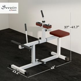 Soozier Adjustable Steel Seated Calf Raise Exercise Strength Training Gym Equipment, Brown (Option: Brown)