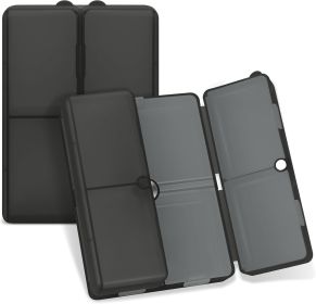 Daily Pill Organizer,7 Compartments Portable Pill Case Travel Pill Organizer,[Folding Design] Large Pill Box for Purse Pocket to Hold Vitamins (Color: Clear Black')