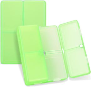 Daily Pill Organizer, 7 Compartments Portable Pill Case Travel Pill Organizer,[Folding Design] Pill Box for Purse Pocket to Hold Vitamins (Color: Clear Green)